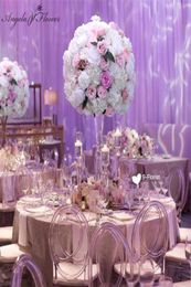 Fleurs décoratives couronnes 60cm 34 Grande table centrale de table de fleur artificielle pour l'événement de fête de mariage.