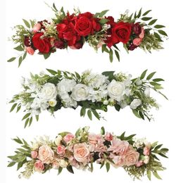 Decoratieve bloemen kransen 65 cm bruiloft boog witte rozen bloemen swag voor lintel artificia centerpieces deur raam thuis decoratie 230510