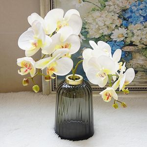 Decoratieve bloemen kransen 6heads / bundel 3D vlinder orchidee kunstmatige simulatie kleine faux thuis muur bruiloft decoratie diy