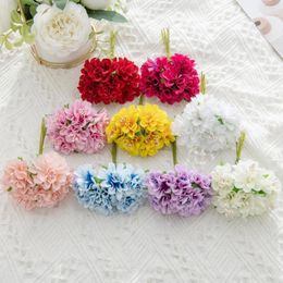 Couronnes de fleurs décoratives 6 pièces bouquet artificiel réaliste tige unique soie pivoine fête de mariage noël décor à la maison artisanat bricolage cadeaux