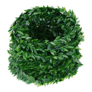 Decoratieve bloemen kransen 7,5 m kunstmatige klimop slinger gebladerte groene bladeren gesimuleerde planten wijnstok voor bruiloftsfeestdecoratie diy headban