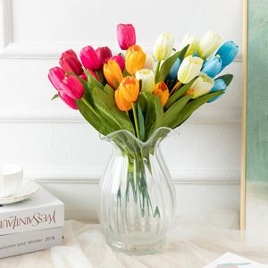 Fleurs décoratives couronnes 7 Bloom Tulip Bouquet Artificiel Silk Tabill