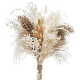 Couronnes De Fleurs Décoratives 80PCS Naturel Entièrement Herbe De Pampa Bouquet Boho Décor À La Maison Phragmites Séchés Pour Mariage Ramadan Décoration Mariage 230510