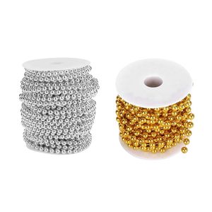 Decoratieve bloemen Kransen 8 mm 10m/rol Kerstboom Bead Garland Artificial Plastic Pearl Spool Diy Rope Gordijndecoratief