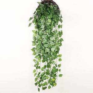 Decoratieve bloemen Kransen 90 cm Groene kunstmatige hangende druiven Vine nep planten bladeren slingertuin huizen tuin muur decoratie rattandecorativ