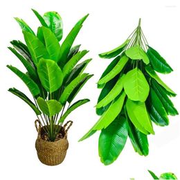 Decoratieve Bloemen Kransen 90 Cm Tropische Planten Grote Kunstmatige Bananenboom Nep Plastic Palmbladeren Voor Thuis Buiten Tuin Decor Dr Dhots
