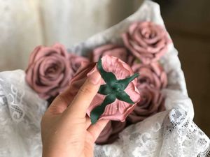 Decoratieve bloemen kransen 9 cm stoffige kunstmatige rozenkoppen hoogwaardige zijden nepbloem voor trouwhuisdecoratie 10 stcsDecorative