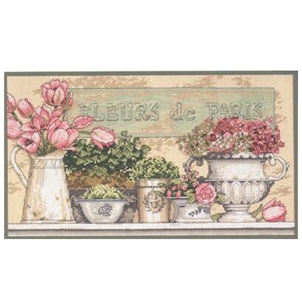 Couronnes de fleurs décoratives Amishop Top qualité joli Kit de point de croix compté de fleur de Paris Dim 35204 230625