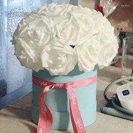 Decoratieve bloemen kransen kunstmatig 25 stks echt ogende blush schuim nep rozen diy bruiloft boeketten bruids douche centerpieces feest
