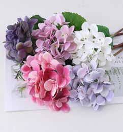 Decoratieve bloemen kransen kunstmatige 3D -print real touch hydrangea trouwhuis decoratie neppaarte bloem paars roze blauw wit r7295341