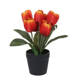 Decoratieve bloemen kransen kunstmatige 7 hoofden tulpen plastic bloem pot simulatie bonsai creatieve indoor moederdag bruiloft feest decora