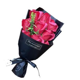 Decoratieve bloemen kransen kunstmatige 9 soap roze boeket cadeaubogels valentijnsdag verjaardag kerstbruiling thuis decorbenodigdheden dr dhyua