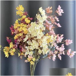 Fleurs décoratives Couronnes Artificielle Fleur De Pommier Mariage Pographie Bouquet Accessoires Maison Salon Balcon Jardin El Soie Br Dhh3V
