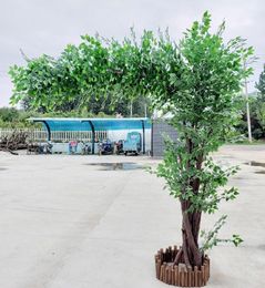 Fleurs décoratives couronnes artificielles grand arbre paysage ficus microcarpa verdure de végétation du magasin de décoration décoration de décoration fleur14012201