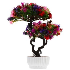 Flores decorativas Guirnaldas Artificial Bonsai Tree Guest- Saludo Pine House Plants Desktop Greenery Decoración para la oficina en el hogar ColorfulDe