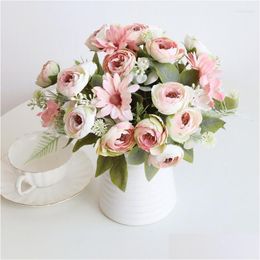 Decoratieve Bloemen Kransen Kunstmatige Camellia Voor Huis Tuin Simatie Nep Bloem Thuis Bureau Mariage Decoratie Accessoires Drop Del Dhyvw