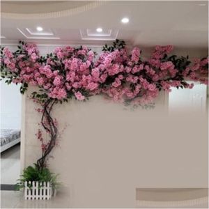 Decoratieve bloemen kransen kunstmatige kersenbloesembomen nep wijnstokken plant voor binnen- en buitenkantoorkantoorbijeenkomst drop delive dhose