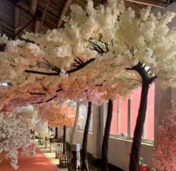 Fleurs décoratives couronnes artificielles cerisier arbre atterrissage simation ornements de fleurs