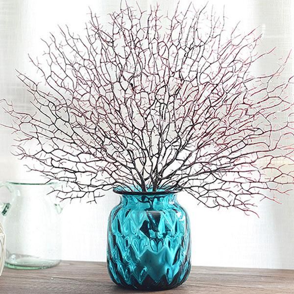 Fleurs décoratives Couronnes Artificielle Branche De Corail Faux Arbre Branches Plantes Séchées Blanc Plante Maison De Mariage Décoration FHJ889