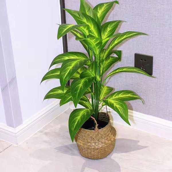 Flores decorativas coronas artificiales de escritorio plantas falsas plástico verde simulación Banyan Tree paisajismo interior oficina El año hogar Deco