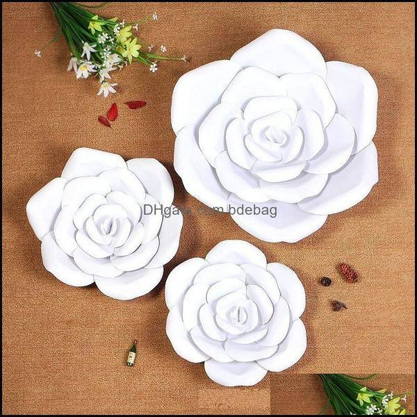 Flores decorativas Guirnaldas Artificial DIY Flor de papel 20 cm 30 cm 40 cm Flores de rosas falsas Dormitorio Pared Decoración del banquete de boda P Ografía Dhwmo