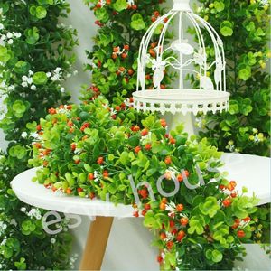 Guirnaldas de flores decorativas Guirnaldas de eucalipto artificial Gypsophila 1/8 metros Vides verdes falsas Plantas colgantes falsas para bodas Dhj4F