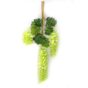 Couronnes de fleurs décoratives fleur artificielle glycine longue 110 cm Tofu Pudding faux arbre rotin décoration de plafond de mariage vert