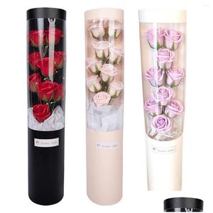 Fleurs décoratives couronnes de fleur artificielle rose pour petite amie avec lumières drop livraison de gouttes à la maison jardin festif fête fourni