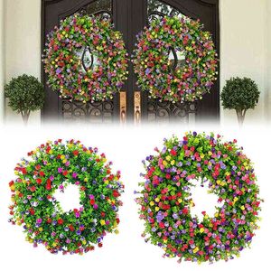 Couronnes De Fleurs Décoratives Guirlande De Fleurs Artificielles Coloré Printemps Eté Guirlande Pour Porte Mur Fenêtre Décor Festival De Vacances Fête De Mariage Décoration T220905