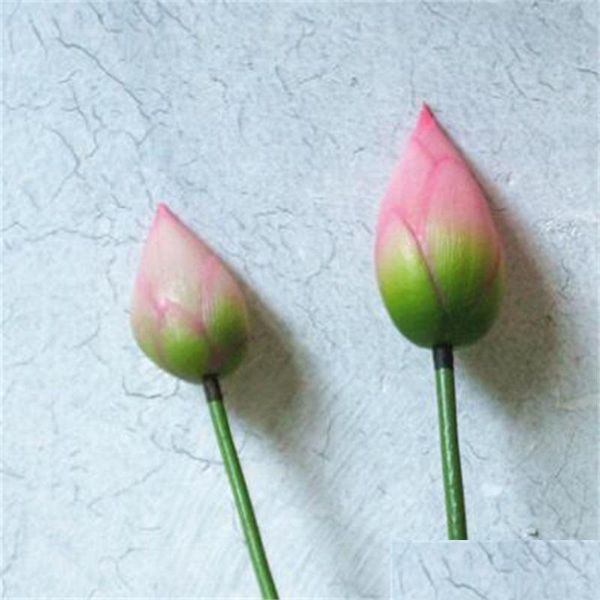 Couronnes de fleurs décoratives Fleur artificielle vive 81 cm Artificail Soie Lotus Bud El et Restaurant Étang décoratif Simation Plante Dhgrf