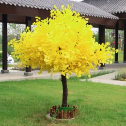 Couronnes de fleurs décoratives artificielles Ginkgo Tree Simation grande décoration intérieure et extérieure maison jardin livraison directe fête festive Dhngd