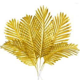 Couronnes de fleurs décoratives artificielles palmier d'or feuilles de plam tropical pour guirlande fête de mariage décoration de la maison plage d'anniversaire