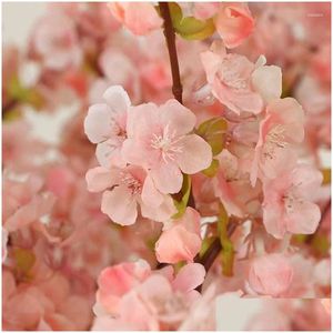 Decoratieve bloemen kransen kunstmatige groene planten wit roze Japanse kersentak valse bloesem asperges aloë bonsai drop levering dhdop