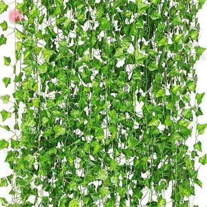 Decorative Flowers & Wreaths Artificial Ivy Green Vine Fake Leaf Creeper Plant Leaves For Home Room Wall Decoration Wedding Diy Garden Decor