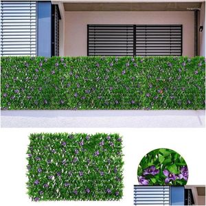 Couronnes de fleurs décoratives Feuilles artificielles Jardin Patio Clôture Sning Rouleau Confidentialité Sn pour extérieur Jardin Balcon Décor Drop Livrer Dhtar