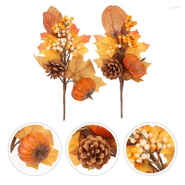 Guirnaldas de flores decorativas Hoja artificial Arce Rama falsa Hojas de otoño Tallos Selecciones Guirnalda de Acción de Gracias Diy Ramas de otoño Decoración de bayas