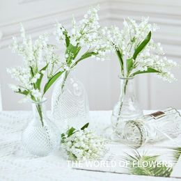 Couronnes de fleurs décoratives Muguet artificiel Fleur de mai Carillon éolien Orchidée Bouquet Séché EstDécoratif