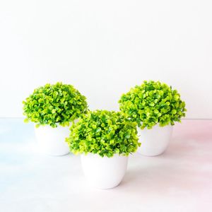 Decoratieve bloemen kransen kunstmatige planten bonsai boom kleine dennen pot nep huizen tuin tafel decoratie woonkamer decoratie decorativ