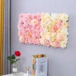 Fleurs décoratives couronnes artificielles panneaux muraux de fleur de rose hydrangea pivoine fond baby shower à la maison activités de mariage décorat de mariage