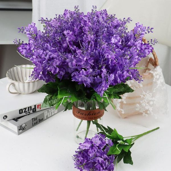 Guirnaldas de flores decorativas artificiales individuales de 35 cm, flor de jacinto, tallo largo, accesorios de arte, decoraciones para bodas, plantas de oficina en casa