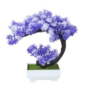 Guirnaldas de flores decorativas, árbol pequeño Artificial, planta en maceta, bonsái, decoración de escritorio para el hogar y la empresa