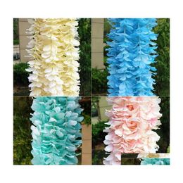 Couronnes De Fleurs Décoratives Chaîne Artificielle Décorations De Fête De Mariage Orc Rotin Maison Décor Intérieur Mti Couleur Cordes De Fleurs Fashi Dhpee