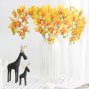 Decoratieve bloemen kransen kunstmatige orchidee bloem echt aanraking latex decoratie arrangement voor doe -het -zelf huwelijkstafel kantoor kerstm
