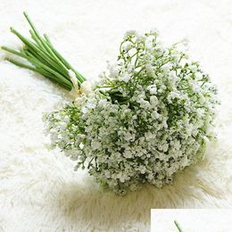 Fleurs décoratives couronnes babysbreath artificiel fausse gypsophile bricolage bouquets floraux arrangement de mariage home jardin décorat dh7sd
