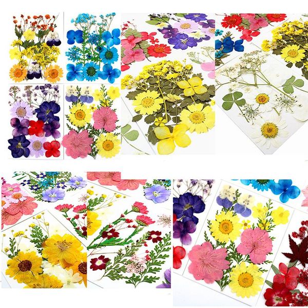 Fleurs décoratives sac couronnes colorée réelle fleur séchée pour une bougie époxy pendentif décor de mariage à la maison bricolage casse-tête art décorationde