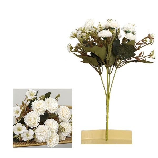 Bouquet de couronnes de fleurs décoratives 5 tiges et 11 têtes de fleurs Artificielle Fashion Carnation Fake Plant Wed Party Home DecoDecorative
