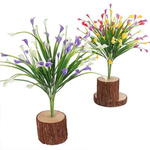 Decoratieve bloemen kransen boeket mini kunstmatige calla met blad zijde nep lelie aquatische planten woonkamer decoratie bloem