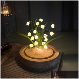 Decoratieve Bloemen Kransen C2 Led Lelietje-van-dalen Handgemaakte Glow Nachtlampje Diy Materiaal Voor Thuis Nachtkastje Desktop Decor Valenti Dhhxh