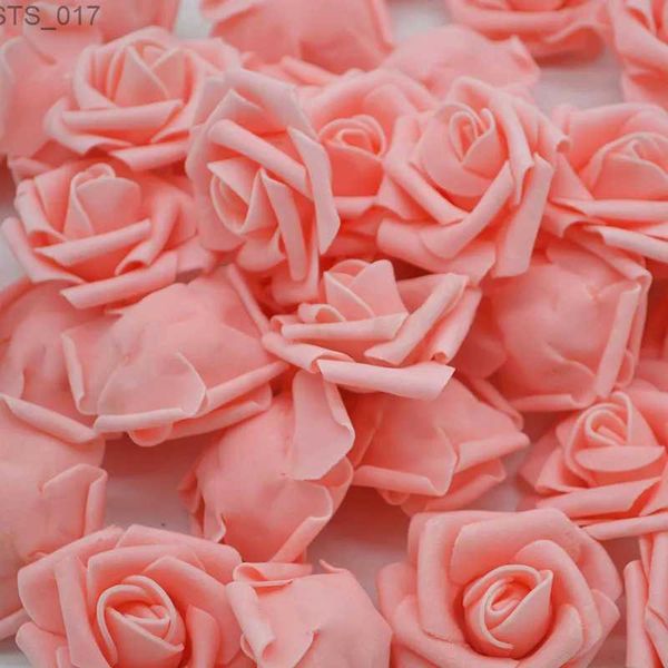 Couronnes de fleurs décoratives pas cher 20 pièces mousse multicolore Rose fleur tête artificielle Rose Bouquet à la main mariage décoration de la maison fête festive scrapbookL2403