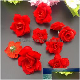 Flores decorativas Guirnaldas Tela de algodón Rosa puntiaguda Flor artificial Festiva Diy Tocado Sombrero Adorno para zapatos Playa Seda Dhqbk